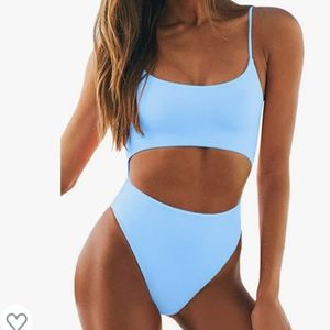 Baby Blue Cutout Swimsuit